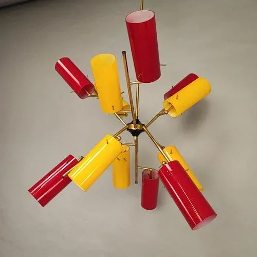 Italian Chandelier from Stilnovo, 1950s For Sale - Image 4 of 11