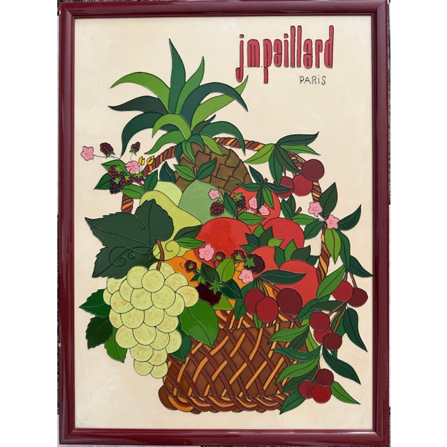 Painted advertising poster, J.M. Paillard, Paris. Sold with frame (which has some imperfections). Overall dimensions: 88.5...