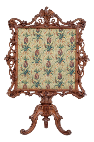 19th Century Carved Oak Black Forest Fire Screen, 1880s