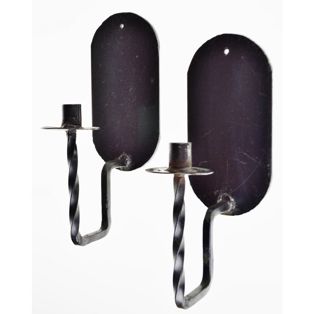 Vintage Wrought Iron Candle Wall Sconces a Pair Chairish