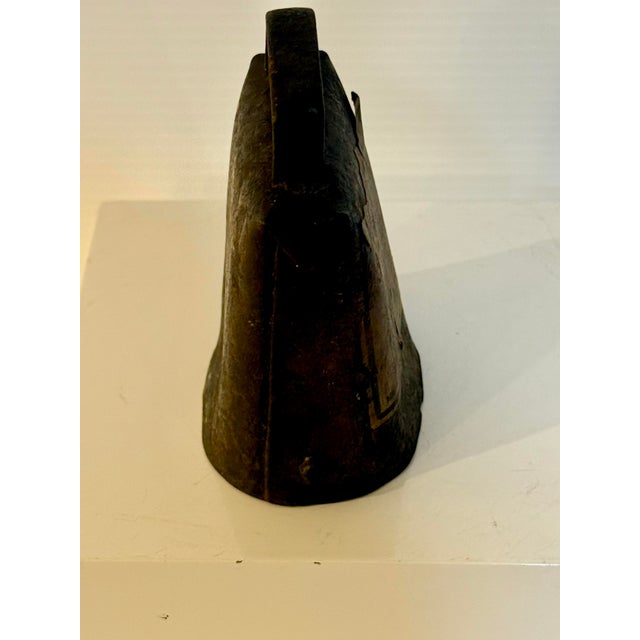 Antique Sargent Lucky No. 6 Primitive Brass Livestock Bell 3.5” T For Sale - Image 9 of 11
