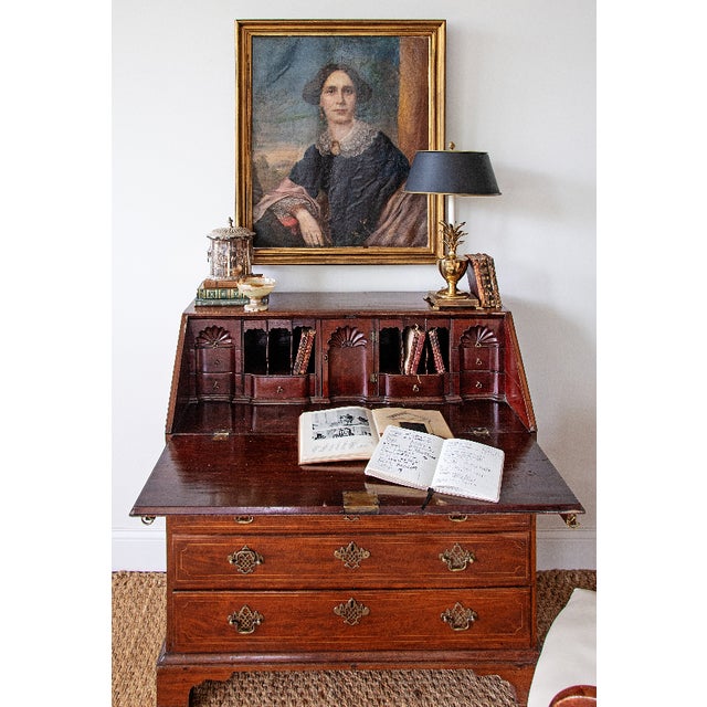 English George III Mahogany Slant-Front Secretary Desk | Ca. 1780s For Sale In New York - Image 6 of 7