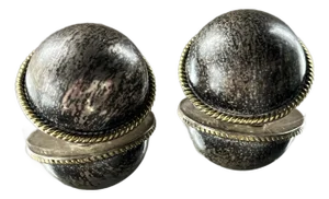 1970s Vintage Sterling Silver Dome Earrings From Mexico- Set of 2