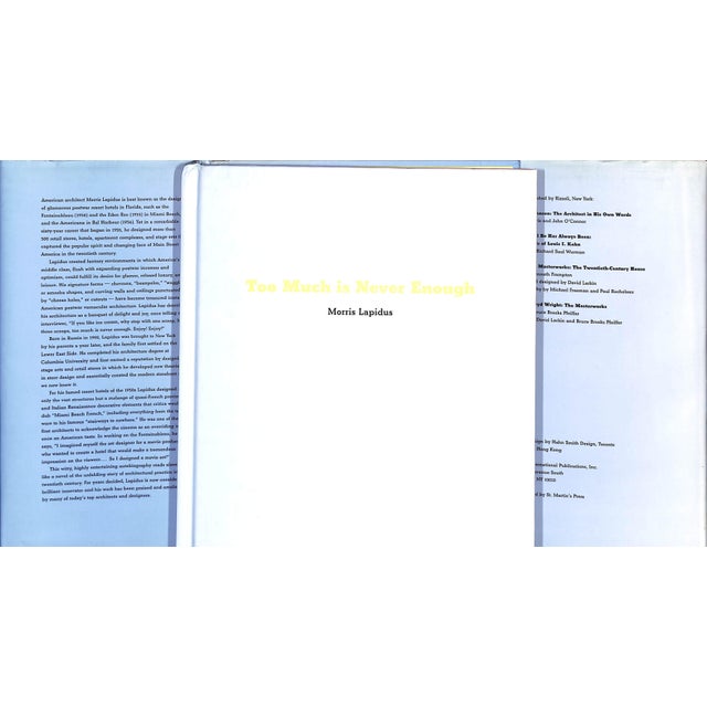 Traditional "Too Much Is Never Enough: An Autobiography" 1996 Lapidus, Morris For Sale - Image 3 of 8