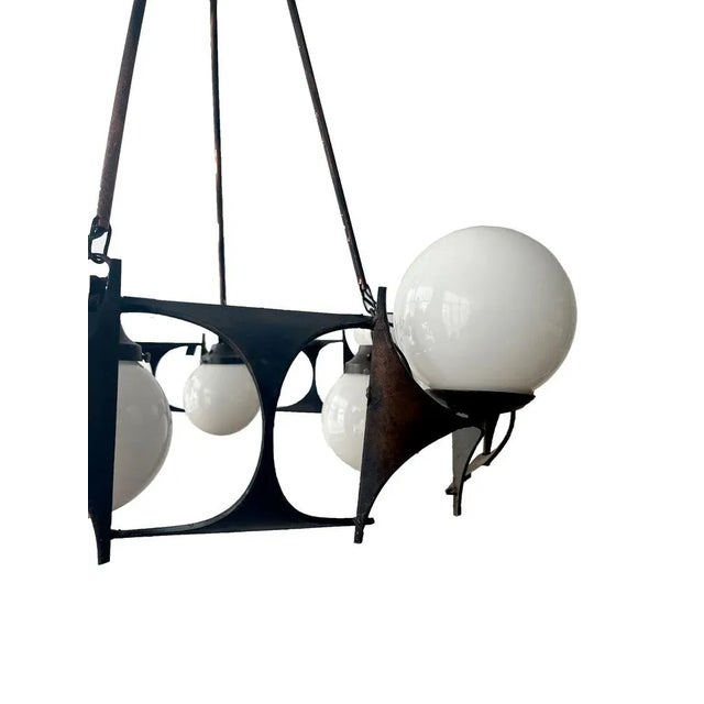 1950s Brutalist Style Chandelier, 1950s For Sale - Image 5 of 11