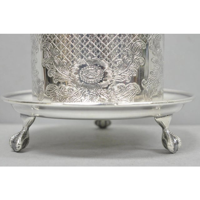 Mid 20th Century Vintage Viners of Sheffield English Regency Silver Plated Wine Bottle Coaster For Sale - Image 5 of 16