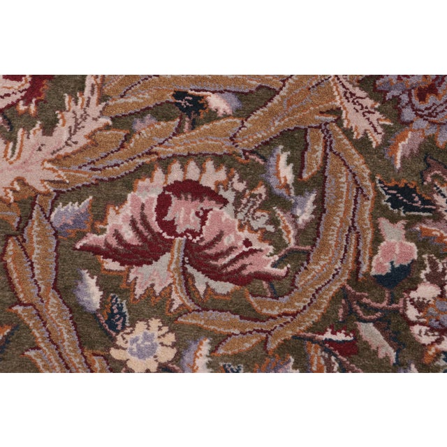 Shabby Chic 1990's Pak-Persian Green/Beige Wool Rug - 2'0'' X 4'2'' For Sale - Image 4 of 9
