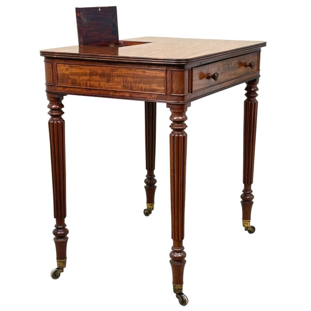 An Exceptional Quality Regency Period Mahogany Chamber Writing Table, In The Manner Of Gillows Lancaster, Having Superbly...