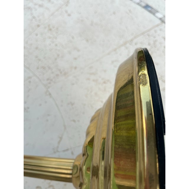 Hollywood Regency Vintage Bankers Desk With Green Glass Shade For Sale - Image 3 of 10