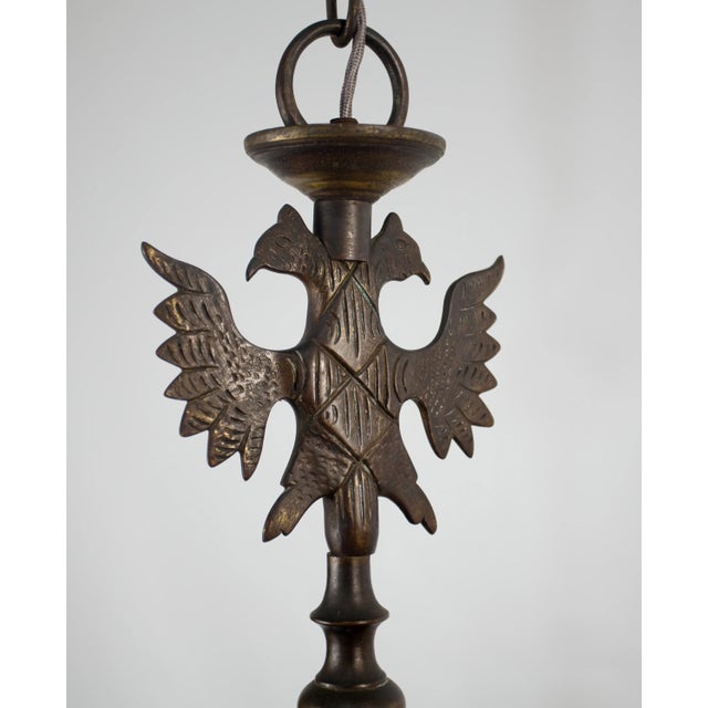 Dutch Bronze 8-Arm Chandelier with Eagle and Mascarons For Sale - Image 6 of 8
