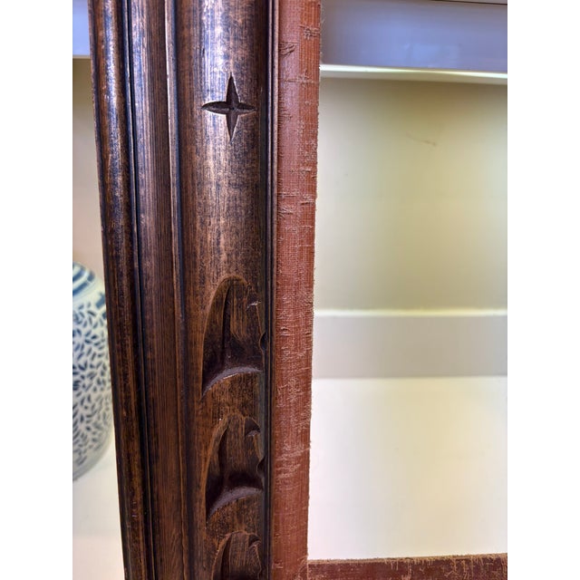 Vintage Carved Wood Picture Frame With Linen Liner For Sale - Image 14 of 18