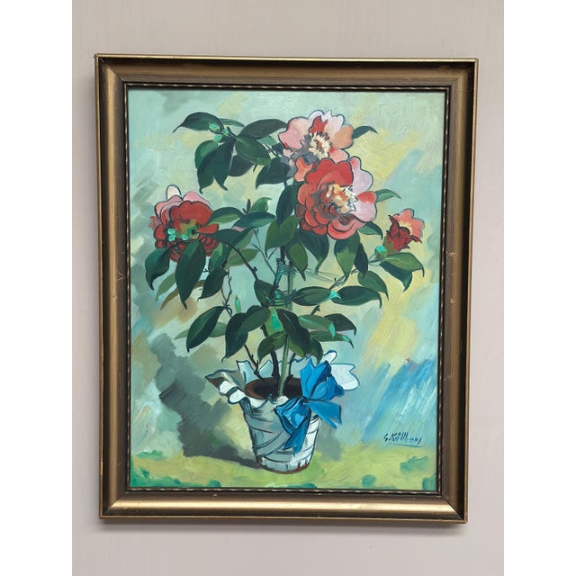 G. Källbom, Flower Motif in Pot, 1960s, Oil on Panel, Framed For Sale - Image 6 of 18