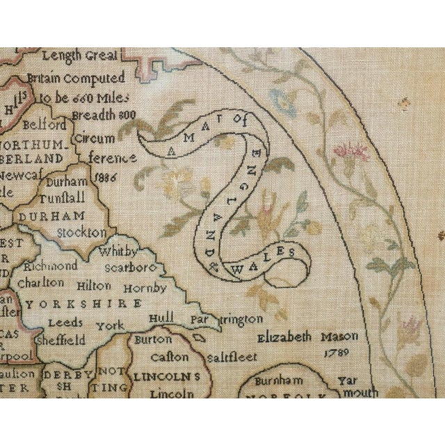 Antique George II Needlework Sampler with Map of England For Sale - Image 10 of 18