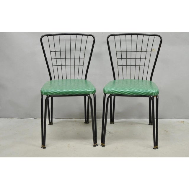 Mid-Century Modern Vintage Daystrom Mid Century Modern Black Metal Kitchen Dining Chairs, Set of 6 For Sale - Image 3 of 18
