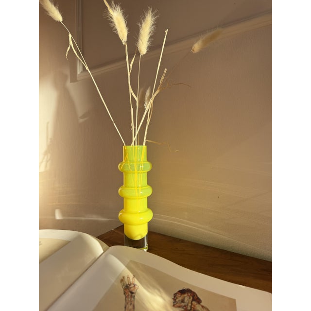 Yellow Cased Glass Bamboo Vase by Bo Borgström for Åseda Glasbruk, Sweden, 1960s For Sale - Image 17 of 18