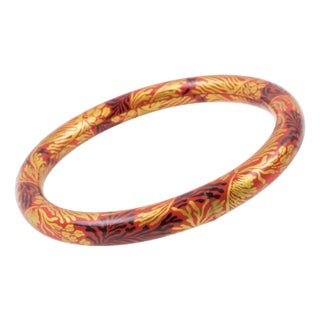 French Art Deco Celluloid Bracelet Bangle With Asian-Inspired Design For Sale