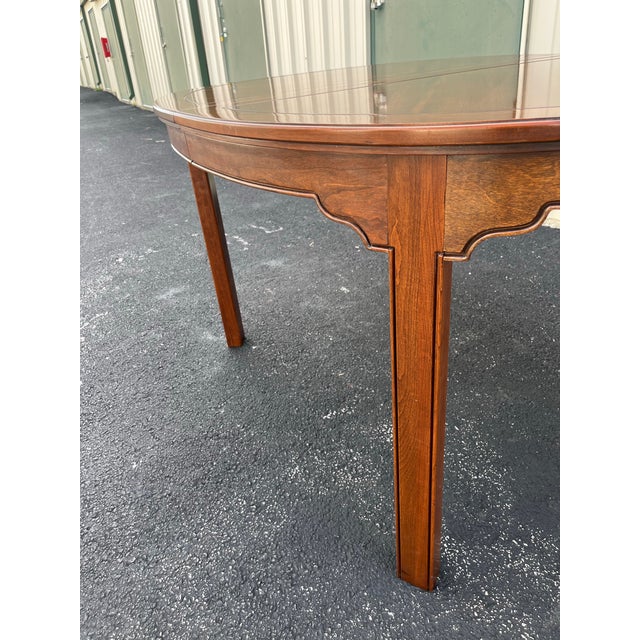 1980s Ethan Allen Canova Campaign Cherry Extension Dining Table For Sale - Image 10 of 12