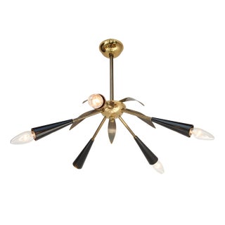 Modernist Sputnik Chandelier in the style of Stilnovo, 1950s For Sale