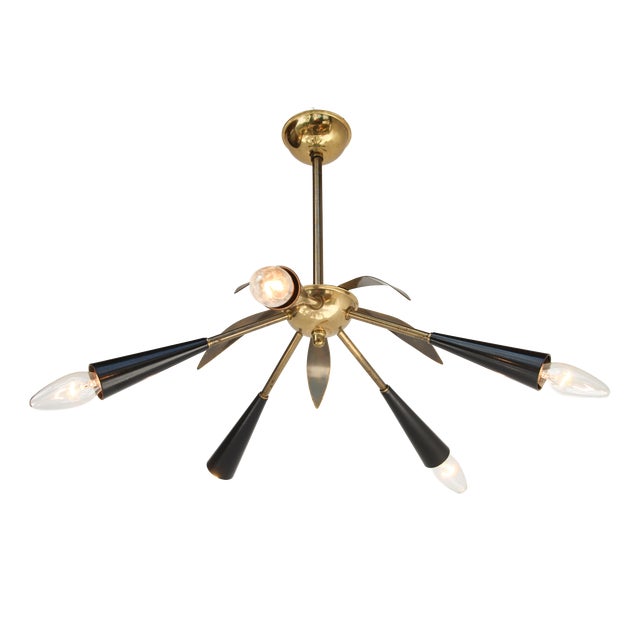 Modernist Sputnik Chandelier in the style of Stilnovo, 1950s For Sale