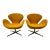Early Pair of Arne Jacobsen Swan Chairs Fritz Hansen Made in Denmark For Sale