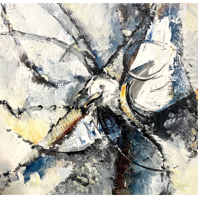 Roger Lersy, Large Modernist French Abstract Expressionist Colorful Bird Painting Roger Lersy, 1961 For Sale In Miami - Image 6 of 9