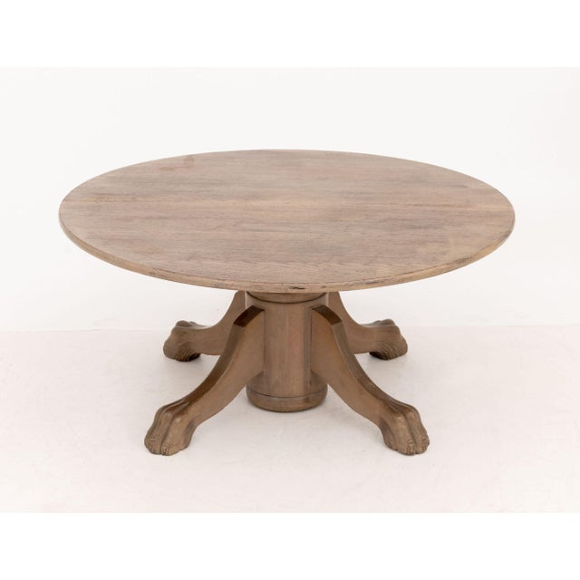 American American Oak Circular Top Coffee Table For Sale - Image 3 of 8