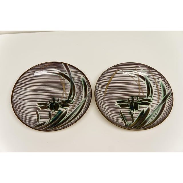 Ucago Occupied Japan Hand Crafted Plates Iris Floral Motif - A Pair For Sale - Image 4 of 8