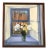 Original Vintage Still Life Painting With a View Signed For Sale