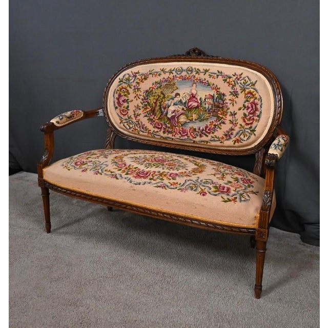 Louis XVI Stained Beechwood Sofa, 1920 For Sale - Image 3 of 18