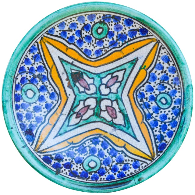 Moroccan Antique Moroccan Ceramic Plate For Sale - Image 3 of 9