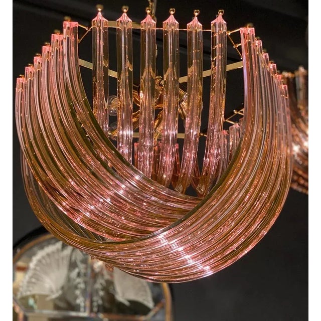 Pink Murano Curvati Ceiling Light or Flush Mount, 1990 For Sale - Image 3 of 18