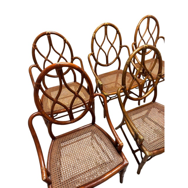 Mid 20th Century McGuire Bamboo and Rattan Dining Chairs - Set of 6 For Sale - Image 11 of 12