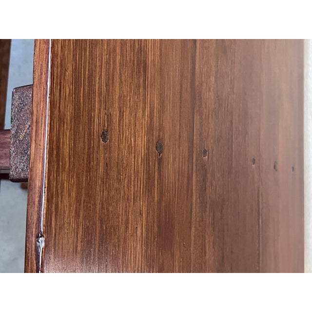 Wood Early 19th Century Spanish Baroque Work Side Table , Restored For Sale - Image 7 of 18