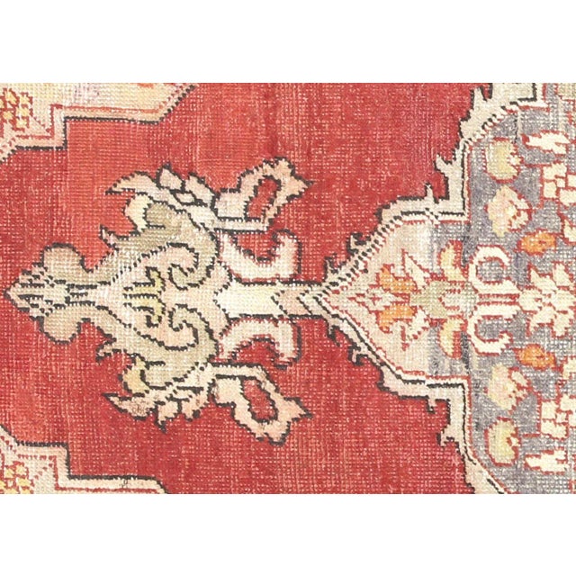 1960s Turkish Oushak Rug. Handwoven with wool on wool foundation in the Oushak region of Western Turkey. The Anatolian...