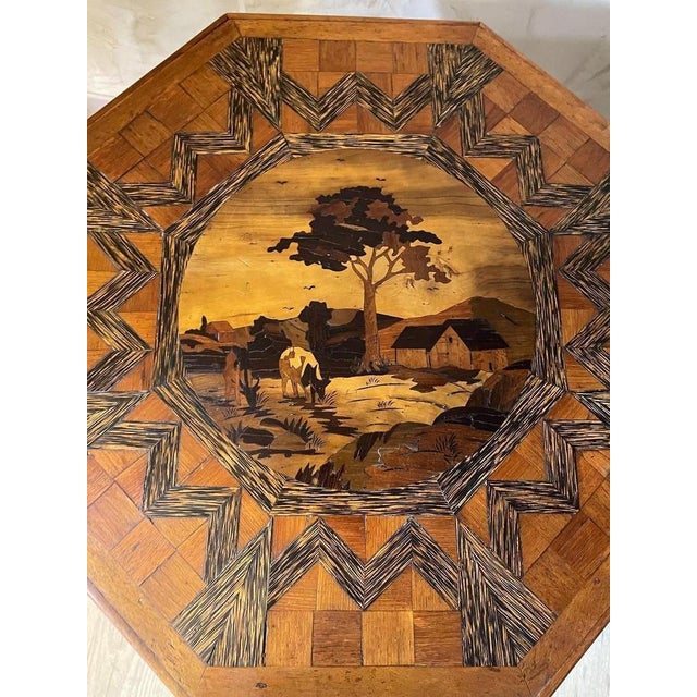 1920s French Oak Marquetry Table, 1920s For Sale - Image 5 of 17