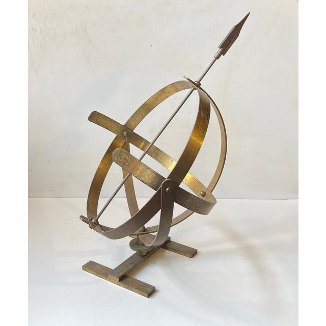 Vintage Scandinavian Nautical Sundial in Brass, 1950s For Sale - Image 6 of 11