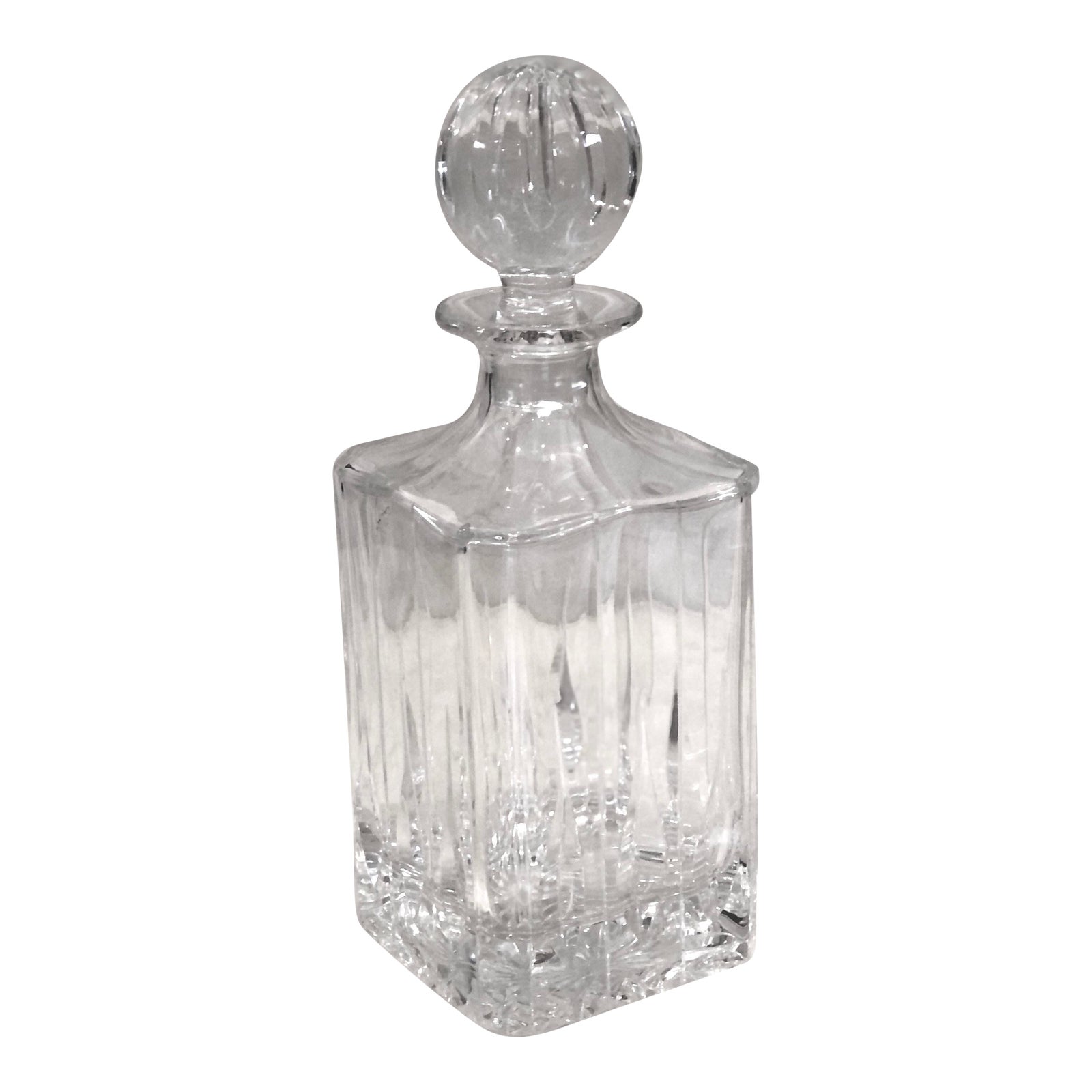 Vintage Crystal Clear Decanter Liquor Holder Chairish