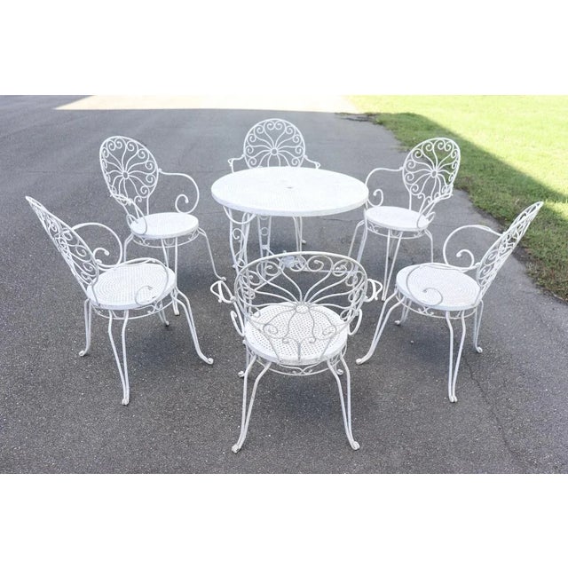 Vintage Round Garden Table and Armchairs, 1970s, Set of 7 For Sale - Image 12 of 18