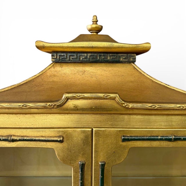 Wood Mid-20th Century Giltwood Pagoda-Form Display Cabinet in the Manner of James Mont For Sale - Image 7 of 12