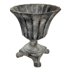 Vintage French Cast Iron Pedestal Urn