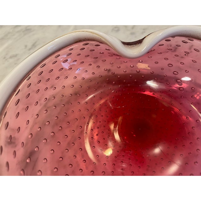 Murano Pink Italian Murano MCM Bullicante Catchall Bowl For Sale - Image 4 of 9