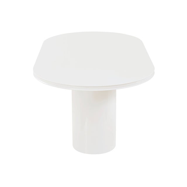 2020s Elora White Lacquer Oval Dining Table For Sale - Image 5 of 10