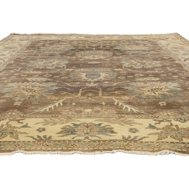 Contemporary Vintage Indian Oushak Rug, 09'01 X 11'09 For Sale - Image 3 of 10
