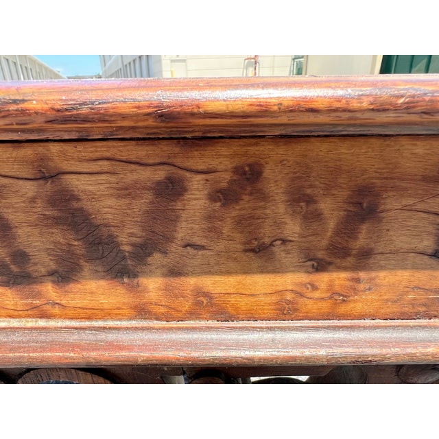 1930s 1930s Neoclassical Regency Style Burl One-Drawer Desk Console Table For Sale - Image 5 of 12