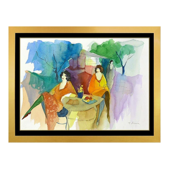 Late 20th Century Outdoor Cafe, Itzchak Tarkay For Sale