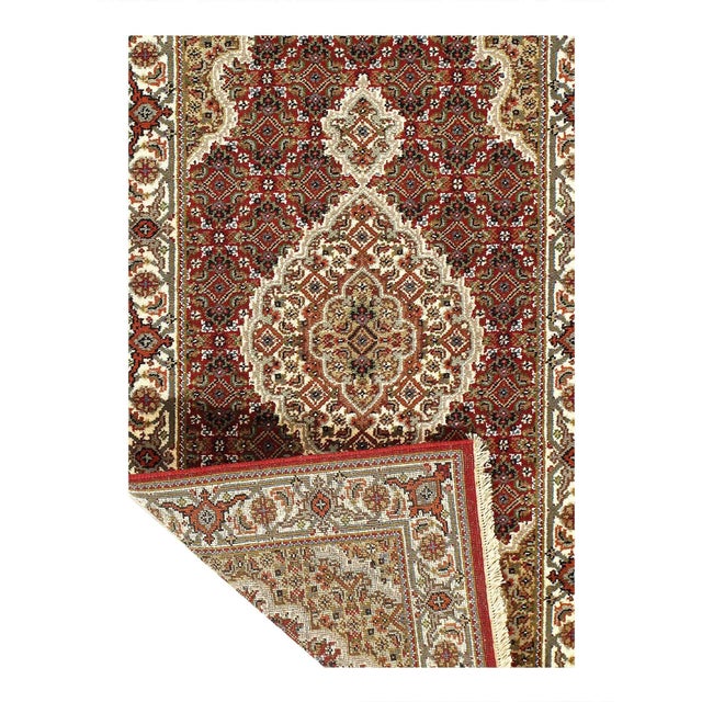 Traditional 2020s Fine Hand Knotted Silk & Wool Tabriz Rug For Sale - Image 3 of 4