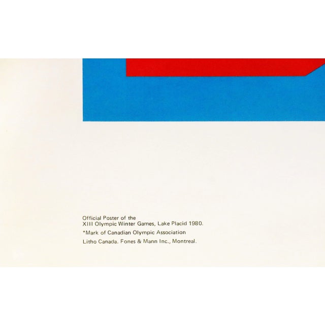 Abstract 1980 Original Vintage Lake Placid Winter Olympics Poster, Logo For Sale - Image 3 of 4