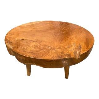 Andrianna Shamaris Mid Century Style Round Coffee Table For Sale