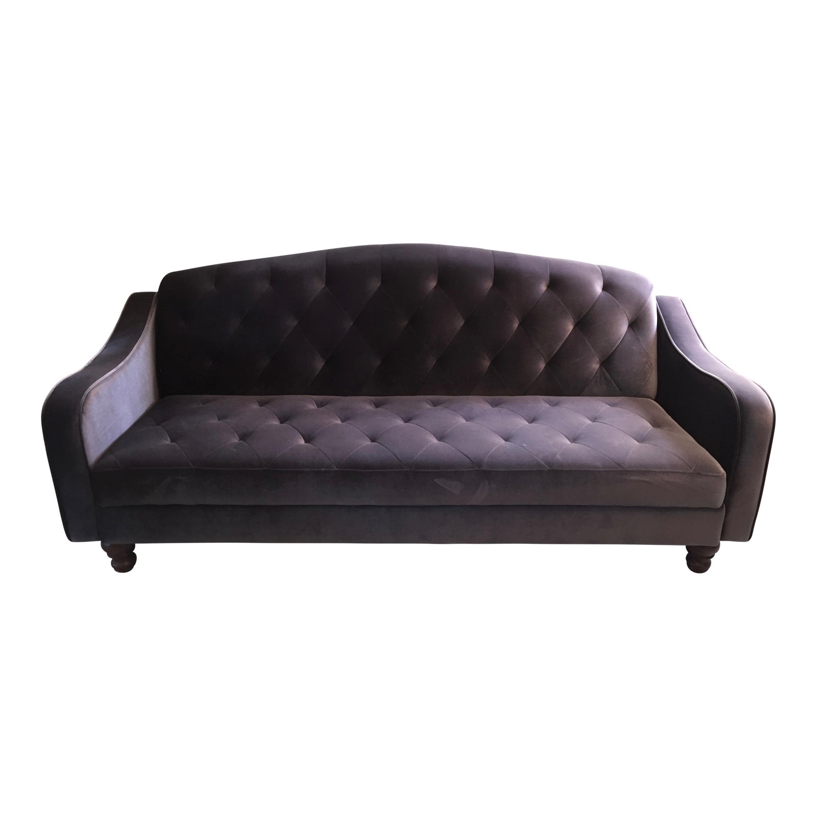 Ava Velvet Tufted Sleeper Sofa Chairish