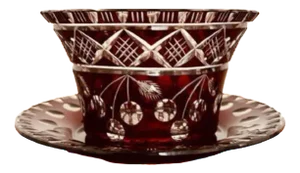 Victorian Glass Bowl and Plate, 1880s, Set of 2